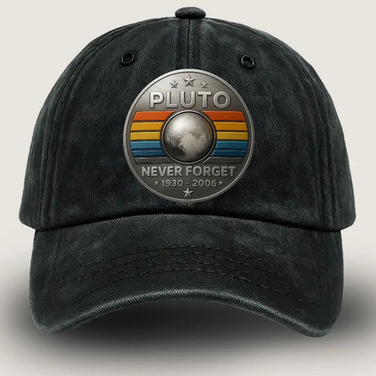 Never Forget Pluto Cap – Retro Science Wash Demi Baseball Hat