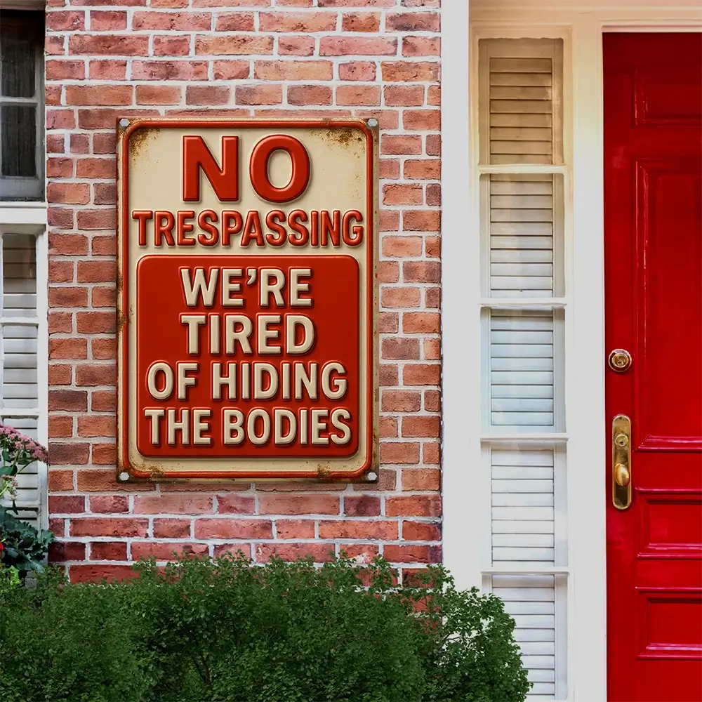 No Trespassing Notice Sign Metal No Soliciting Sign Retro Sign