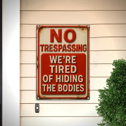 No Trespassing Notice Sign Metal No Soliciting Sign Retro Sign