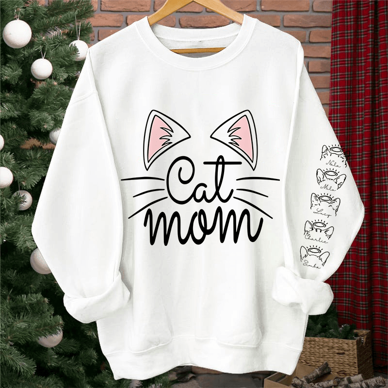 Custom Cat Names Sweatshirt & Hoodie - Perfect for Cat Moms - Gifts for Cat Lovers, Cat Mom