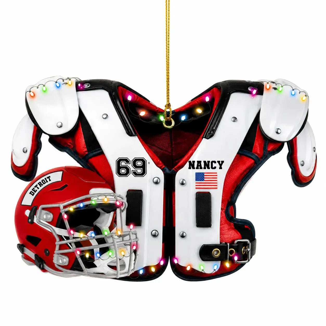 Ornament American Football Shoulder Pads Helmet Gift
