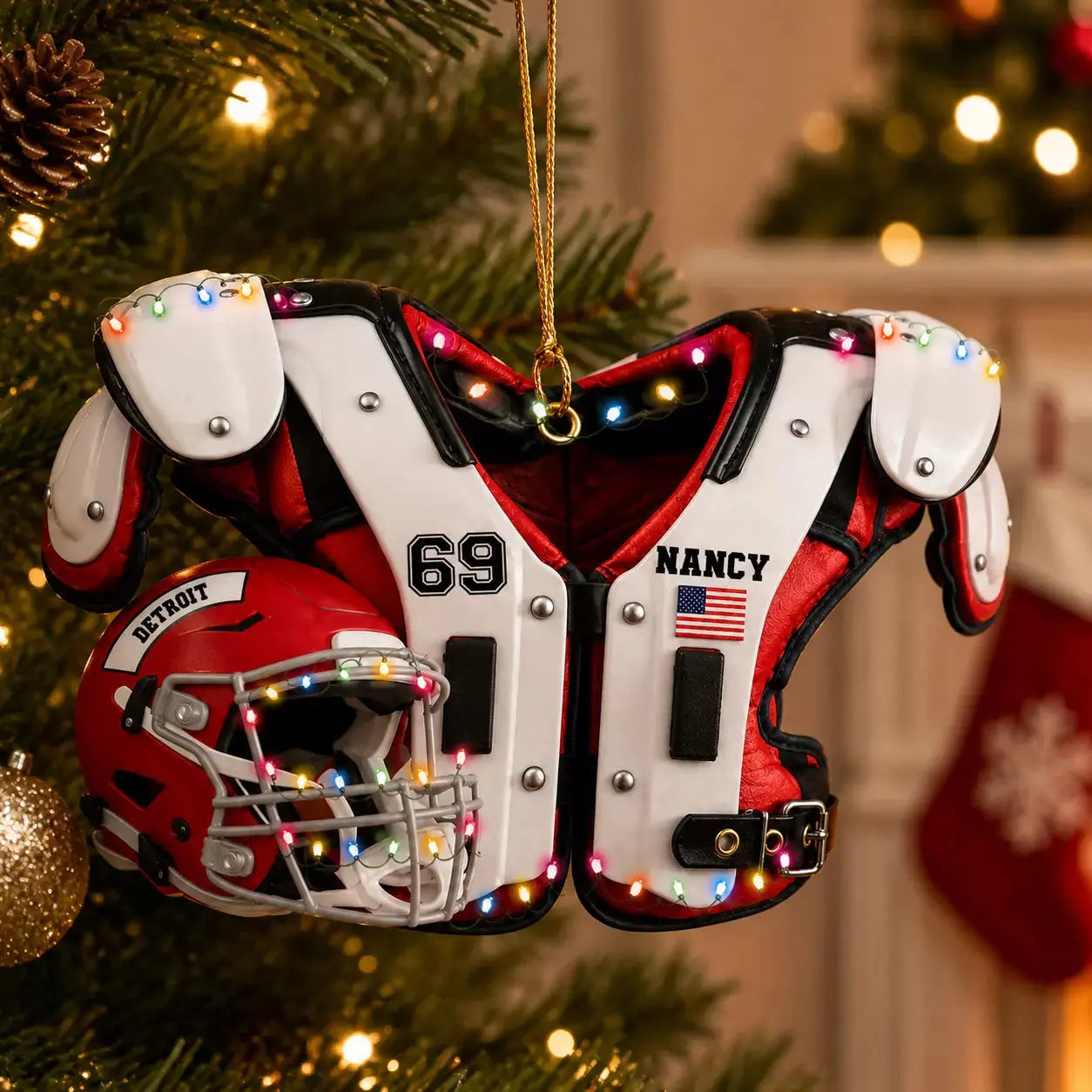 Ornament American Football Shoulder Pads Helmet Gift