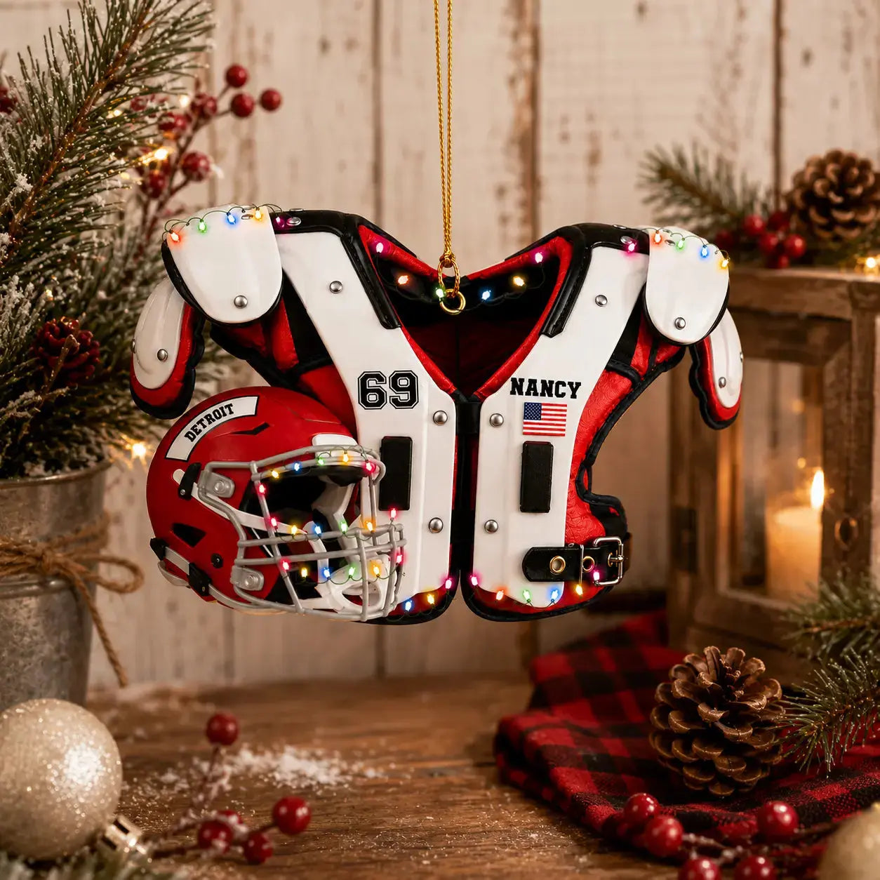 Ornament American Football Shoulder Pads Helmet Gift