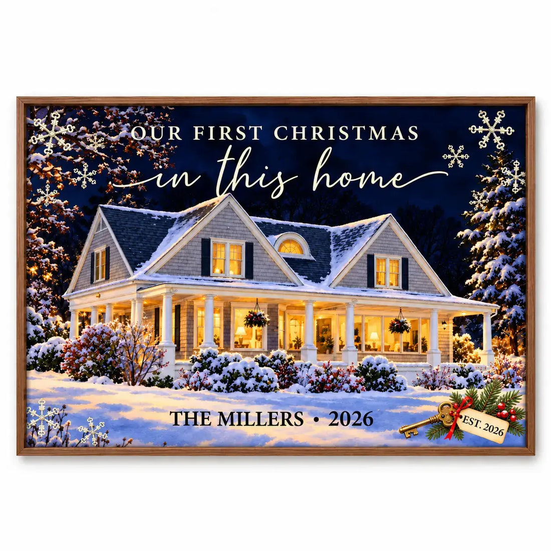 Our First Christmas In This Home Custom House Canvas Duconspace