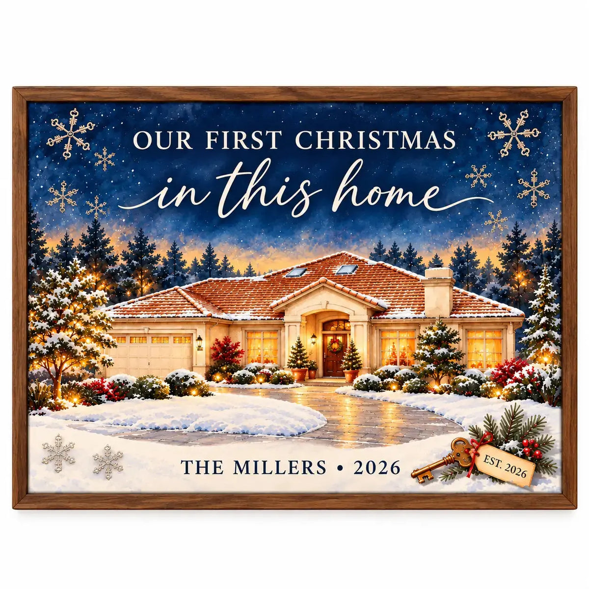 Our First Christmas In This Home Custom House Canvas Duconspace