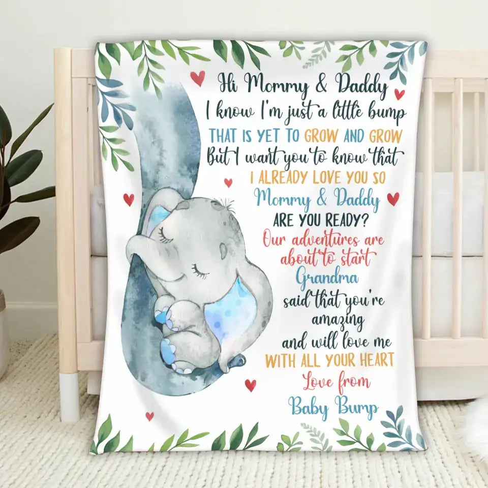 Our Adventures Are About to Start - Personalized Baby Blanket, Custom Baby Shower Gift for First-Time Moms FBLFEB17225