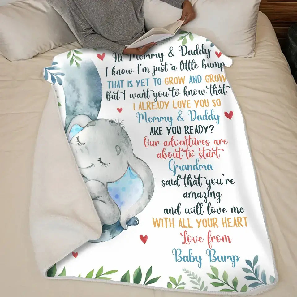 Our Adventures Are About to Start - Personalized Baby Blanket, Custom Baby Shower Gift for First-Time Moms FBLFEB17225