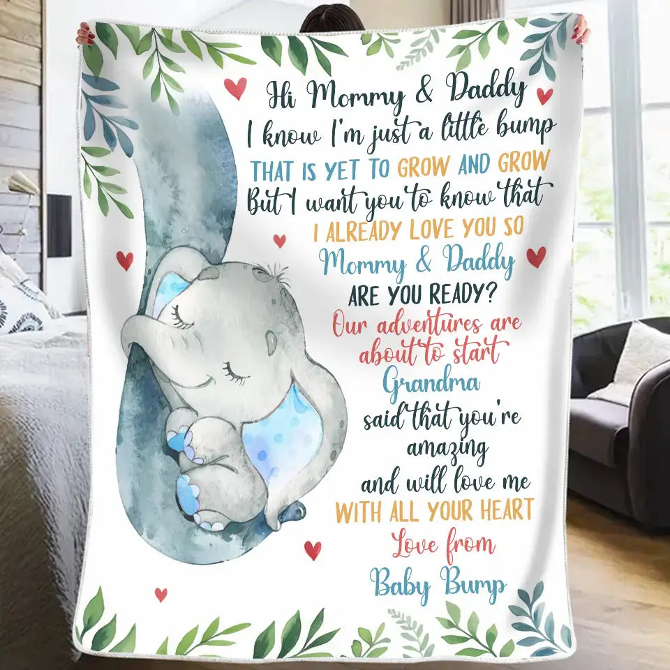 Our Adventures Are About to Start - Personalized Baby Blanket, Custom Baby Shower Gift for First-Time Moms FBLFEB17225