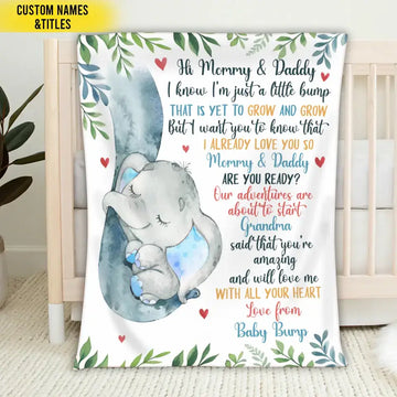 Our Adventures Are About to Start - Personalized Baby Blanket, Custom Baby Shower Gift for First-Time Moms FBLFEB17225