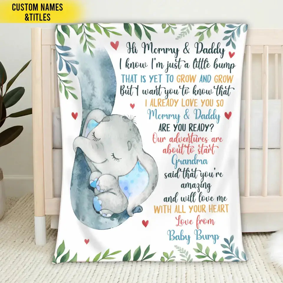 Our Adventures Are About to Start - Personalized Baby Blanket, Custom Baby Shower Gift for First-Time Moms FBLFEB17225