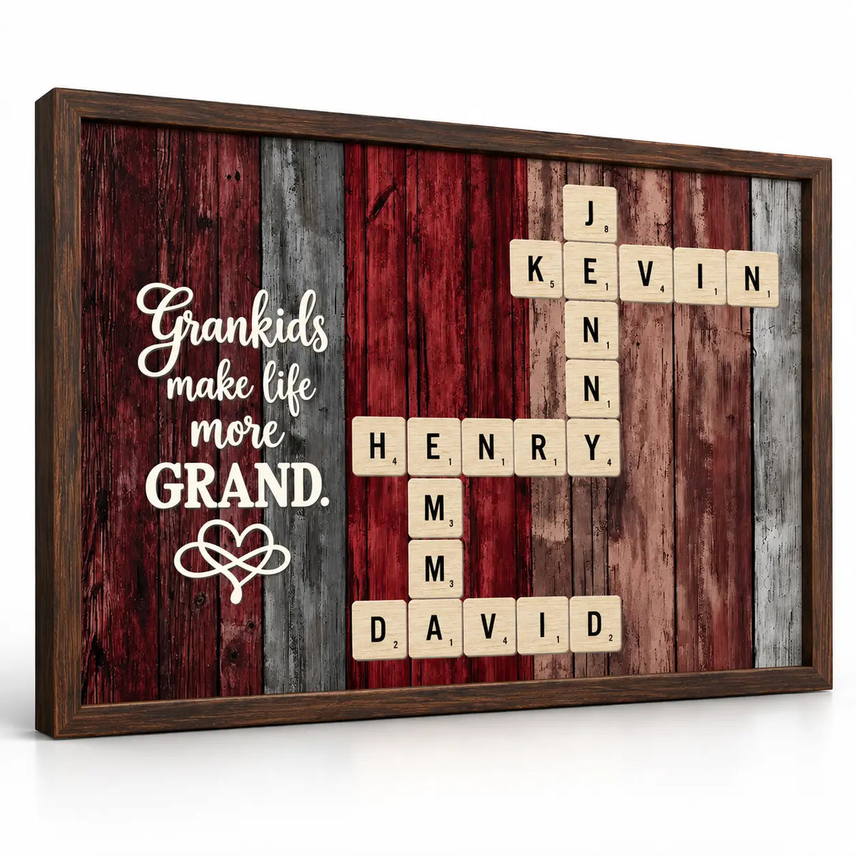 Grandkids Crossword Art Poster Personalized Gift Duconspace