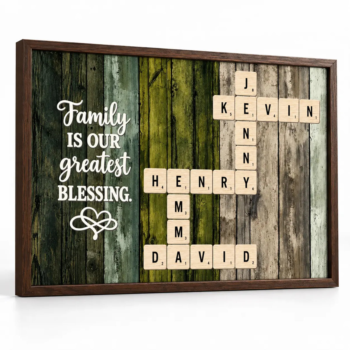 Family Blessing Crossword Poster Personalized Duconspace