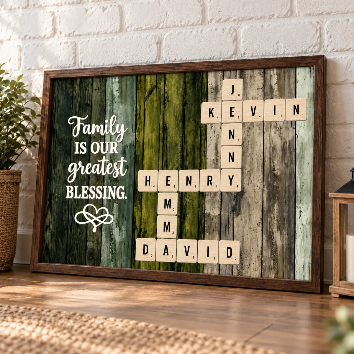 Family Blessing Crossword Poster leaning on a shelf Duconspace