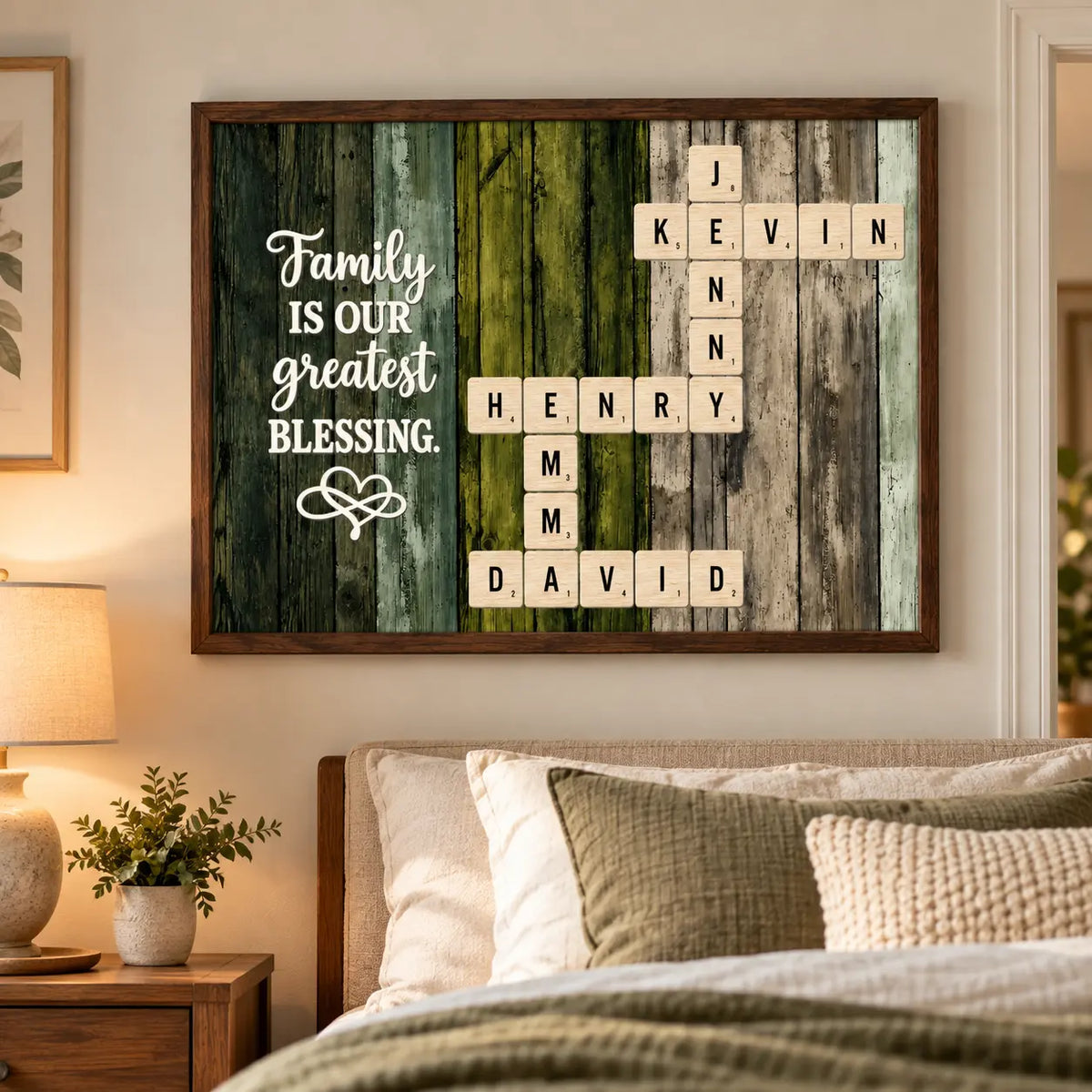 Family Blessing Crossword Poster in a bedroom Duconspace