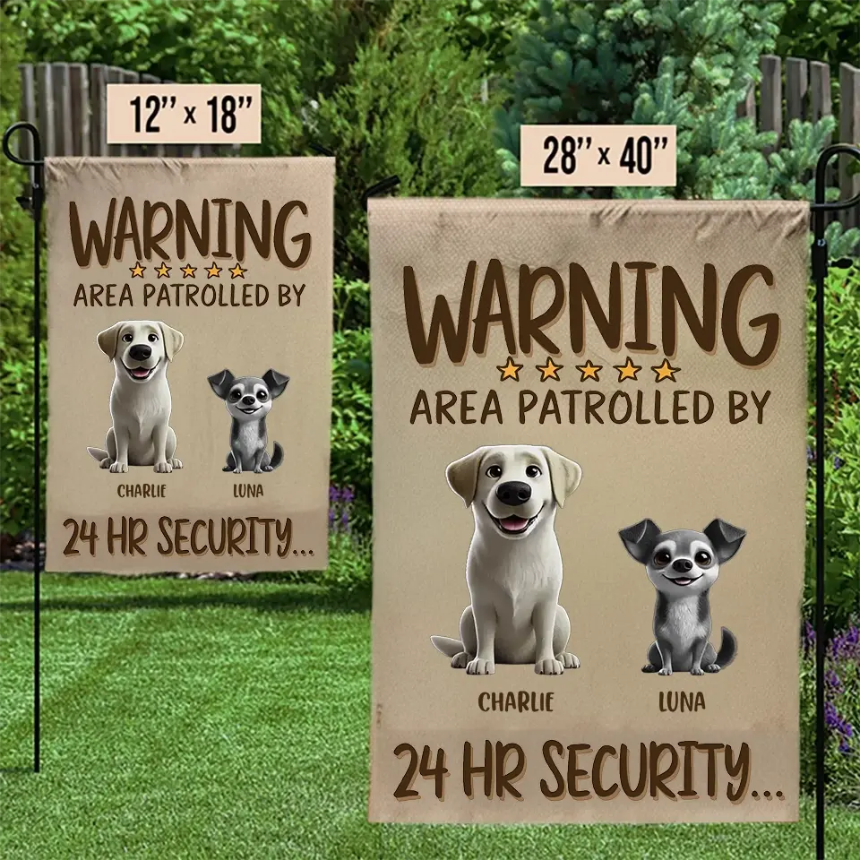Patrolled by Loyal Paws - Personalized Dog & Cat Custom Flag, Perfect Gift for Pet Owners & Animal Lovers Ducon Space