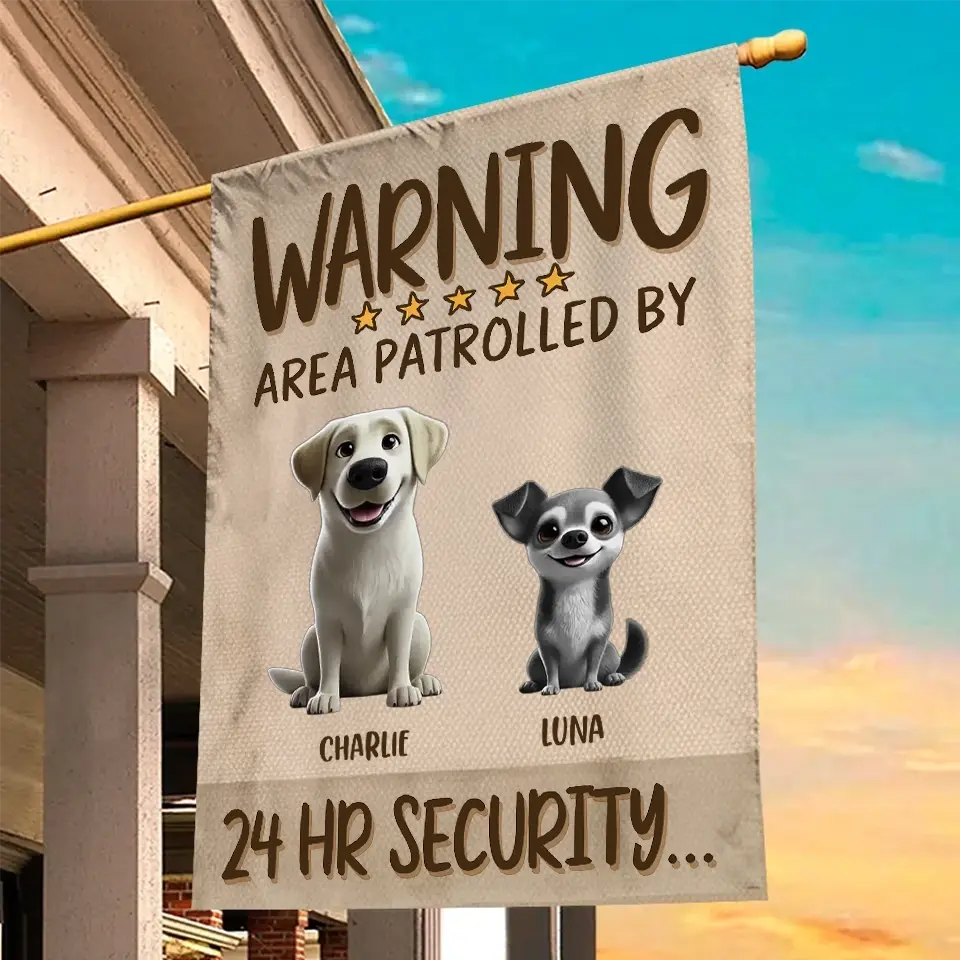 Patrolled by Loyal Paws - Personalized Dog & Cat Custom Flag, Perfect Gift for Pet Owners & Animal Lovers Ducon Space