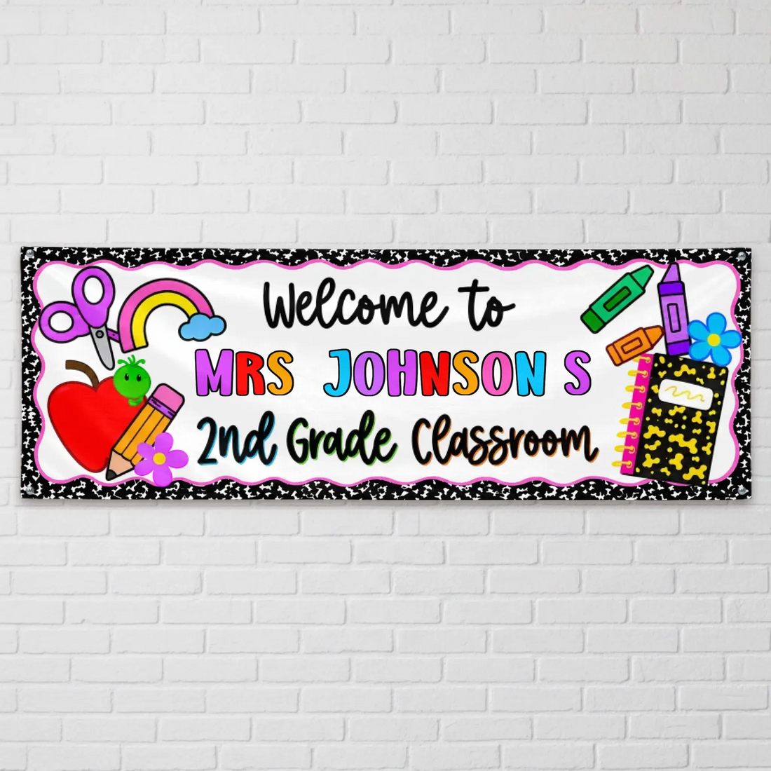 Personalized Back To School Custom Fabric Banner Duconspace