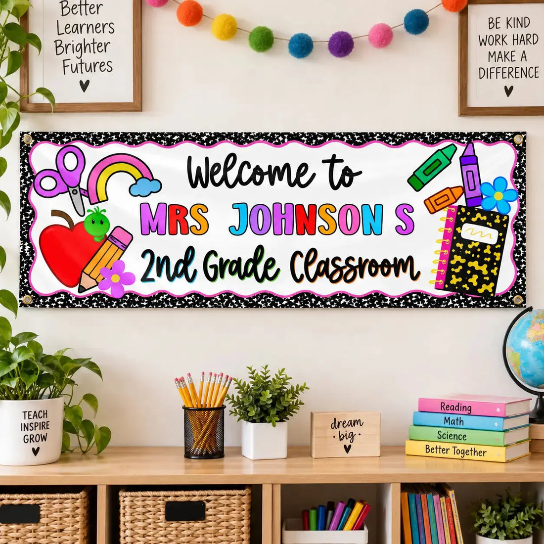 Personalized Back To School Custom Fabric Banner Duconspace