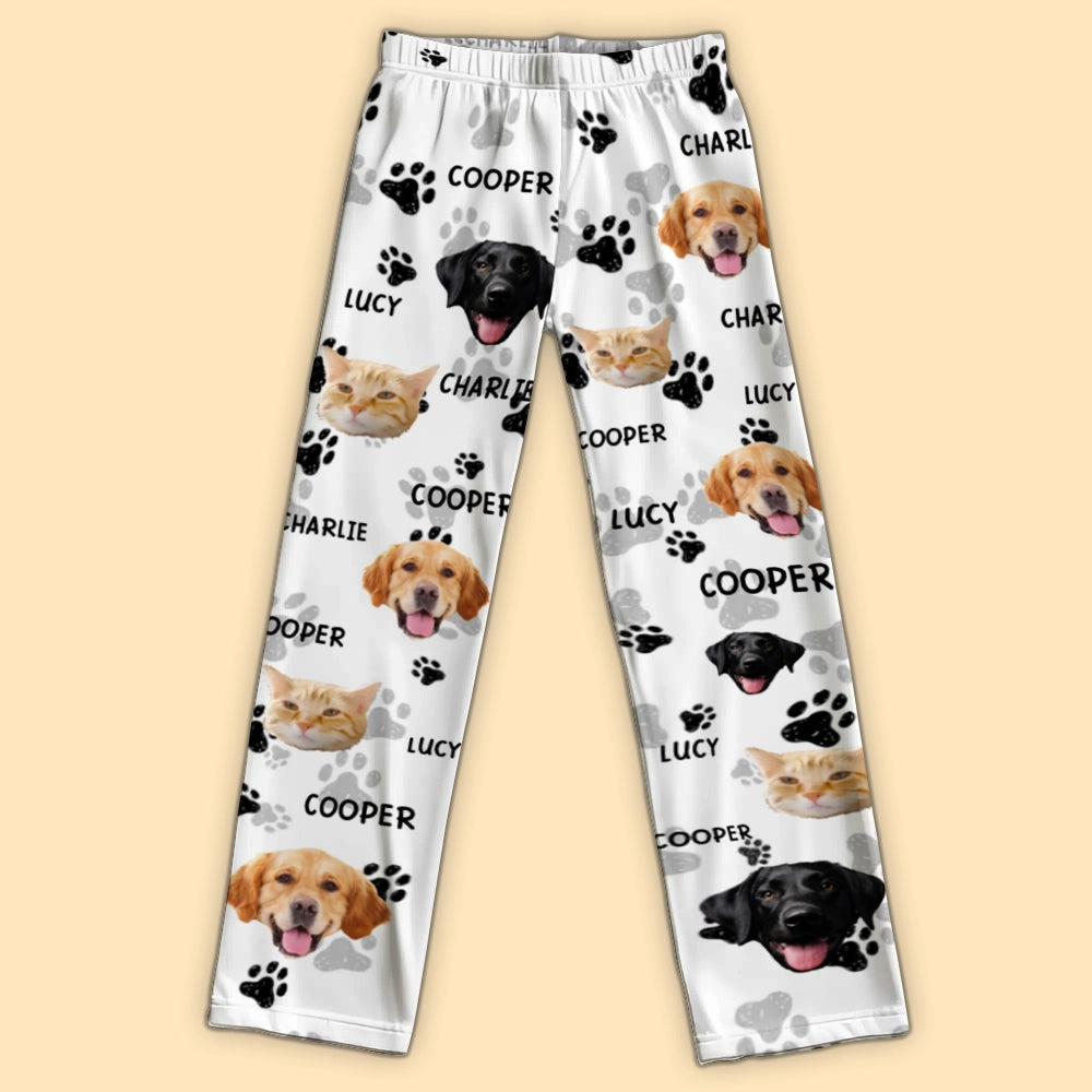 Personalized Christmas Pajama Pants with Custom Pet Face Photos – Perfect Gift for Pet Lovers
