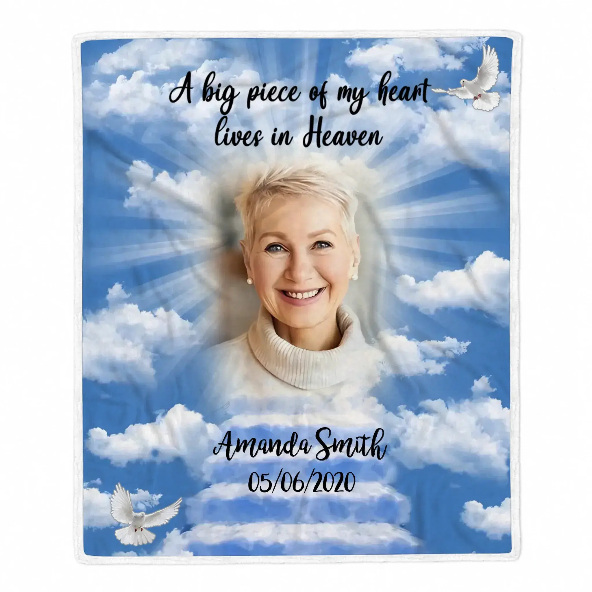 Personalized Memorial Photo Velvet Blanket