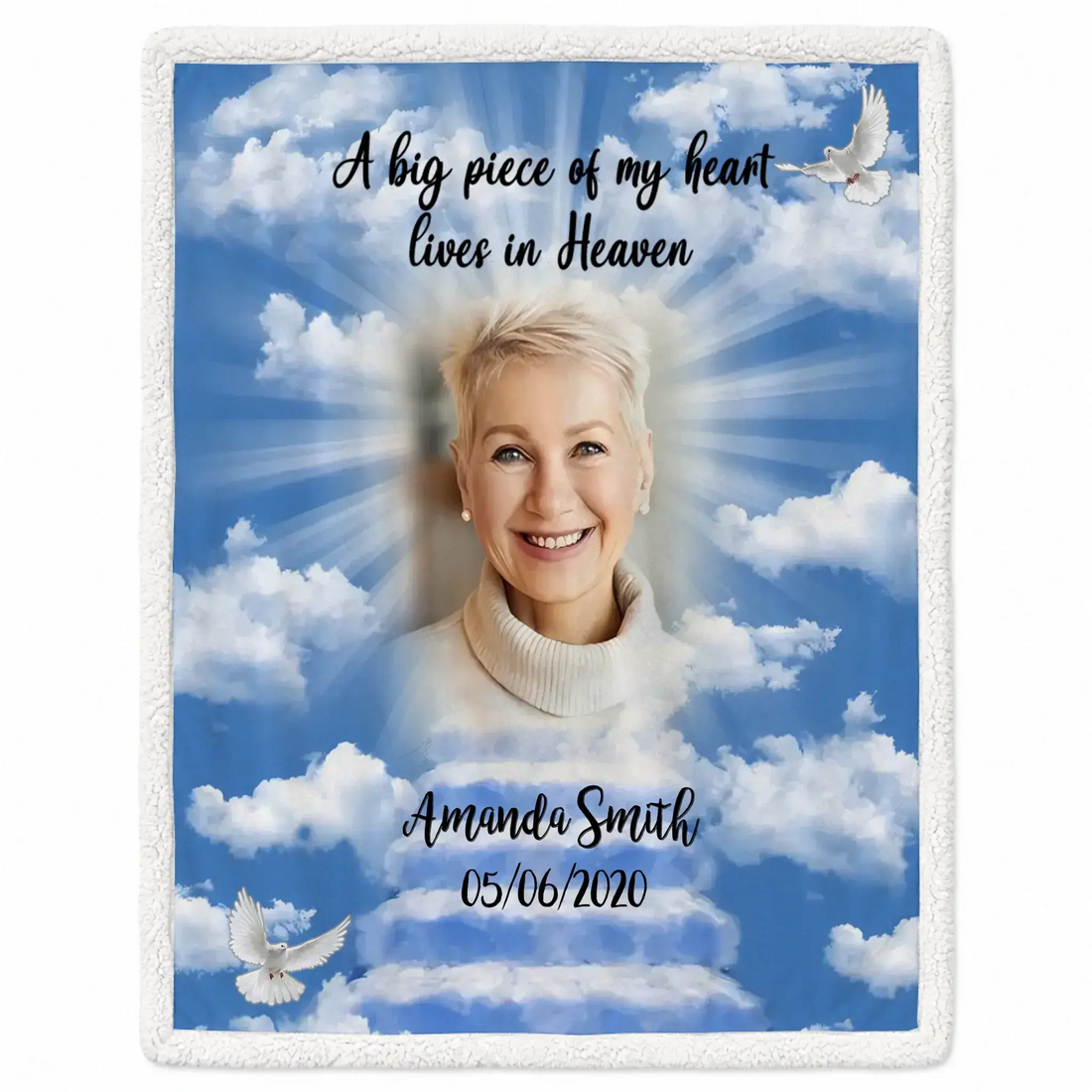 Personalized Memorial Photo Velvet Blanket