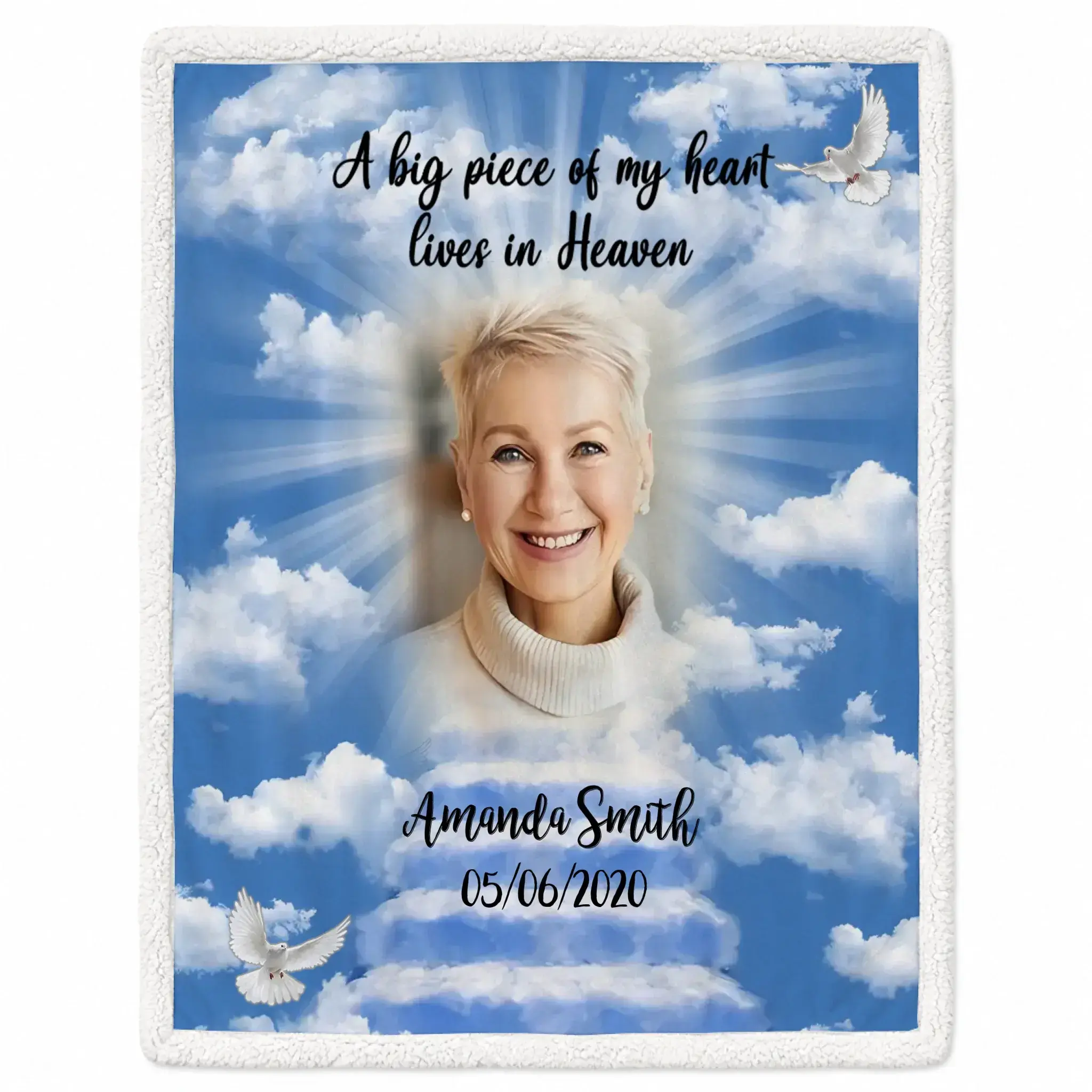 Personalized Memorial Photo Velvet Blanket