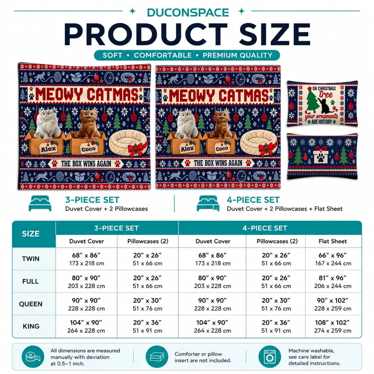 Personalized Meowy Catmas Christmas Bedding Set Duconspace
