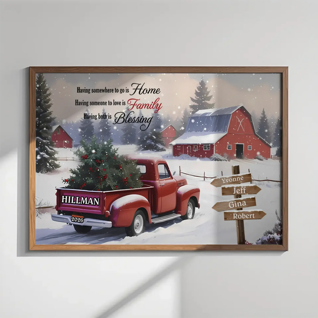 Personalized Name Truck Poster Gift For Family