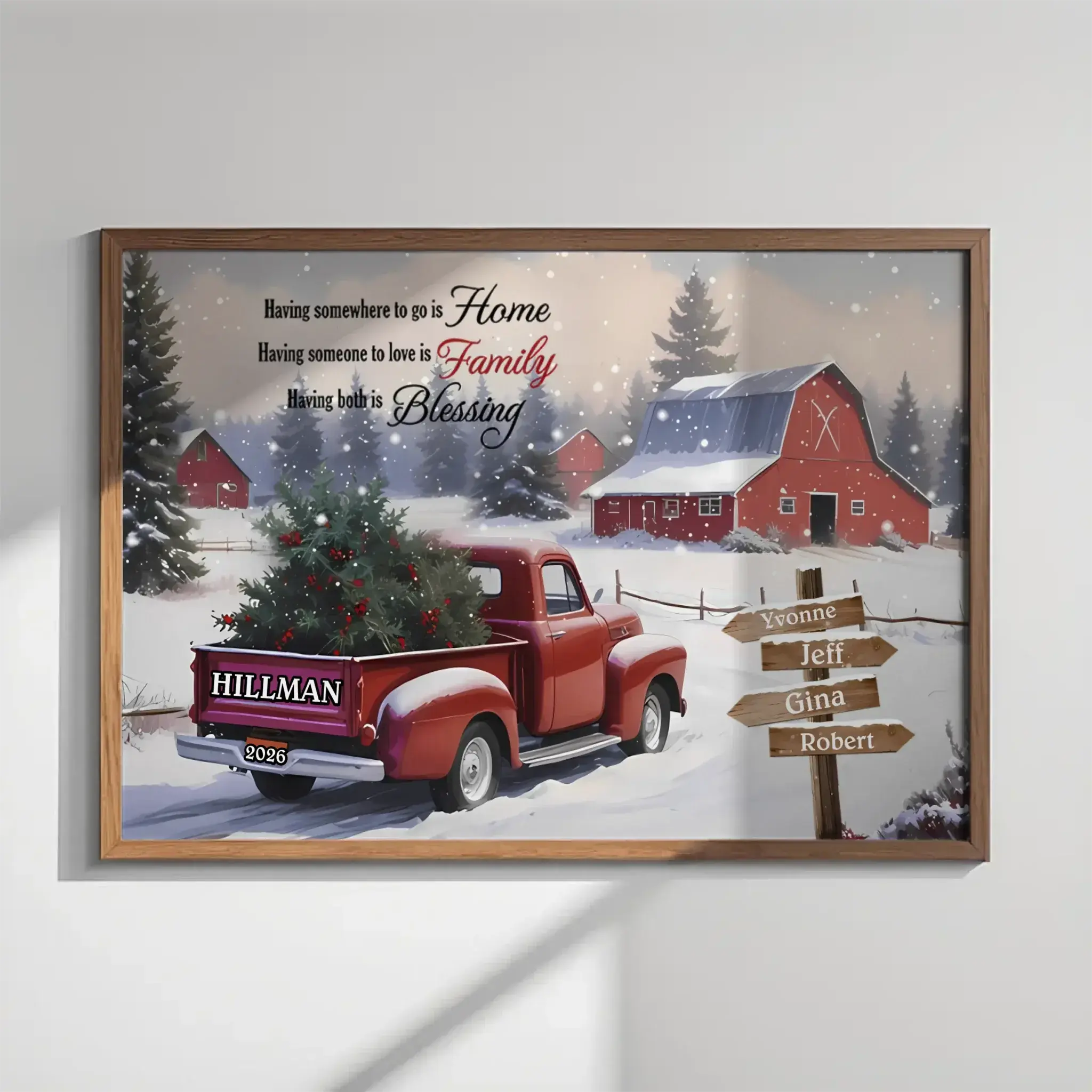 Personalized Name Truck Poster Gift For Family