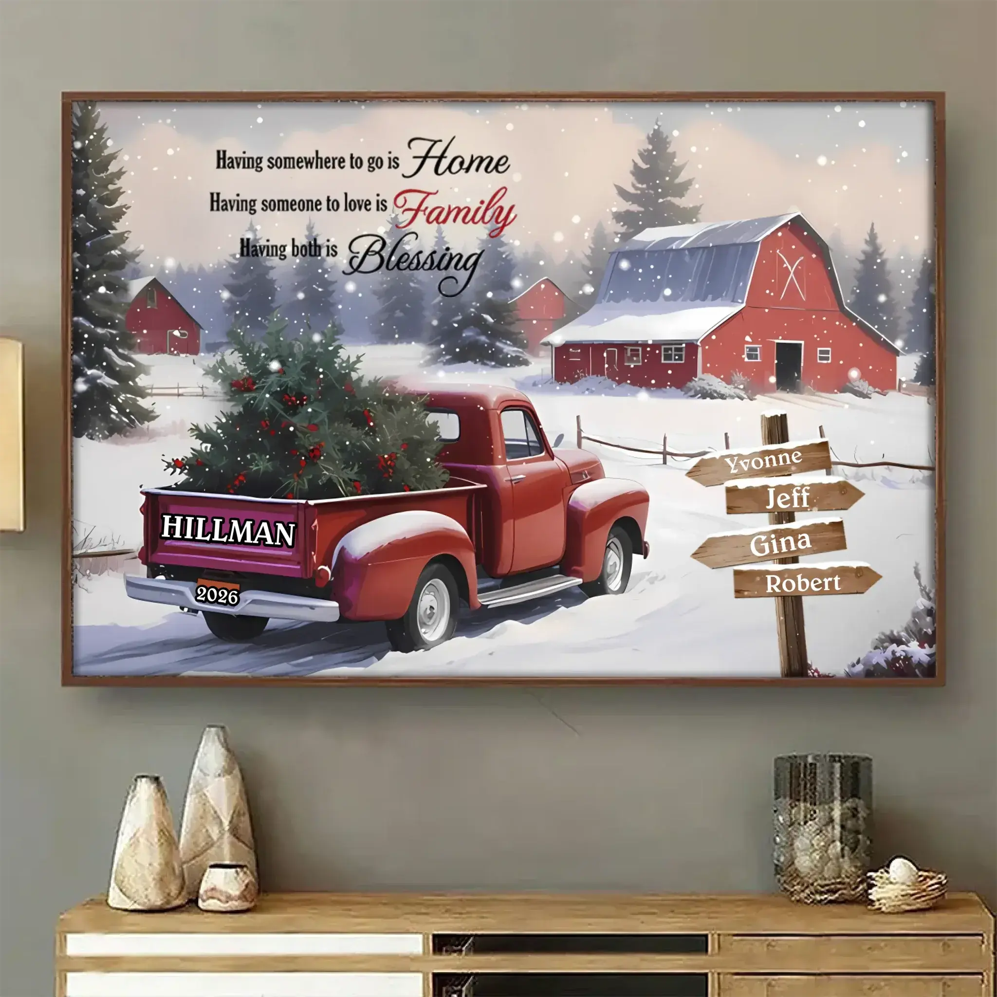 Personalized Name Truck Poster Gift For Family