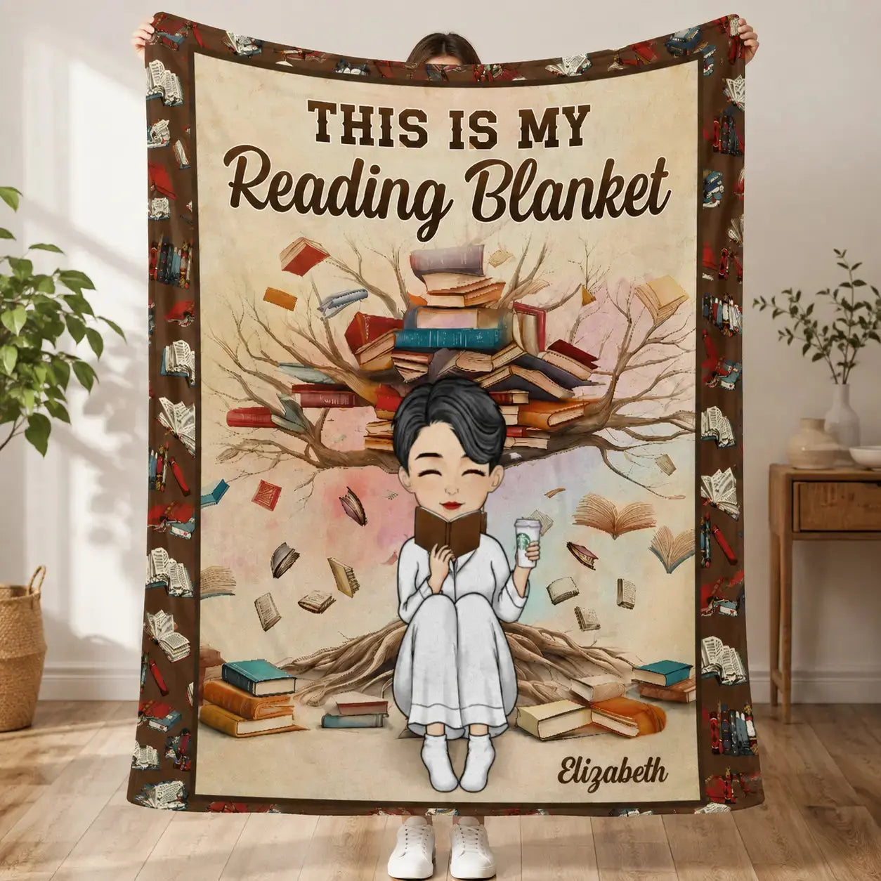 Personalized Reading Blanket For Book Lover Velvet Blanket