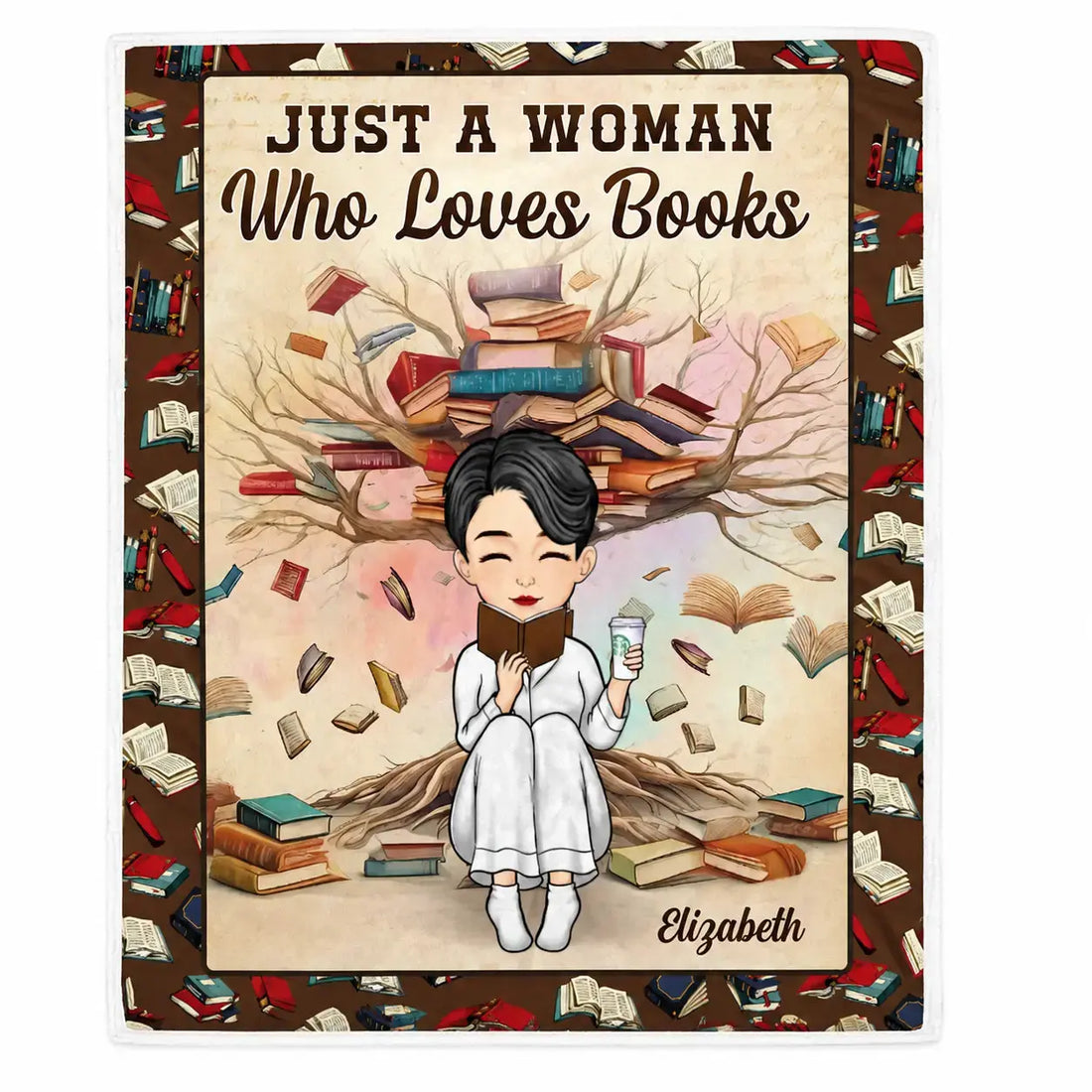 Personalized Reading Blanket For Book Lover Velvet Blanket Duconspace