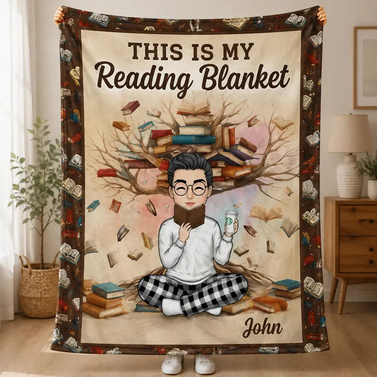 Personalized Reading Blanket For Book Lover Velvet Blanket