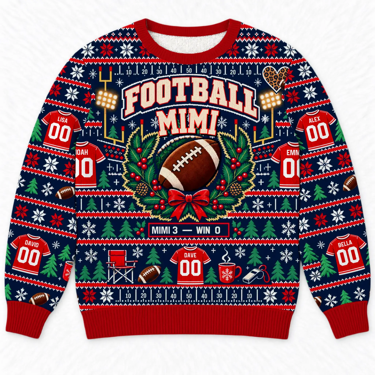 Personalized Soccer Grandma Christmas Ugly Sweater Duconspace