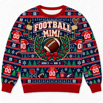 Personalized Soccer Grandma Christmas Ugly Sweater Duconspace