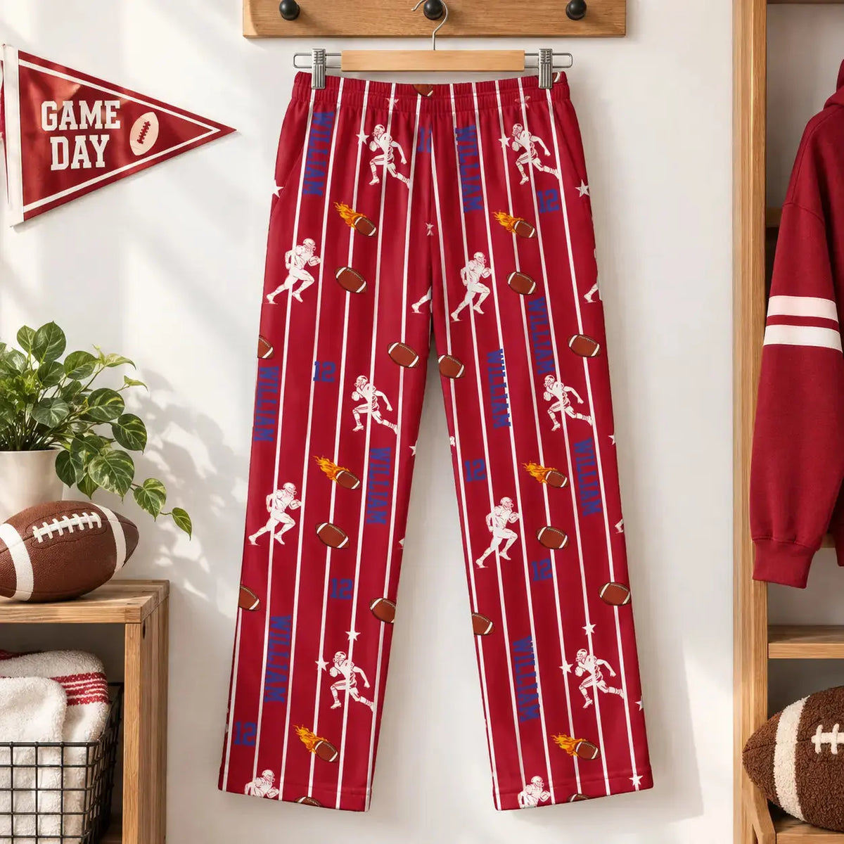 Personalized Sport Name Number Custom Pajama Pant Duconspace