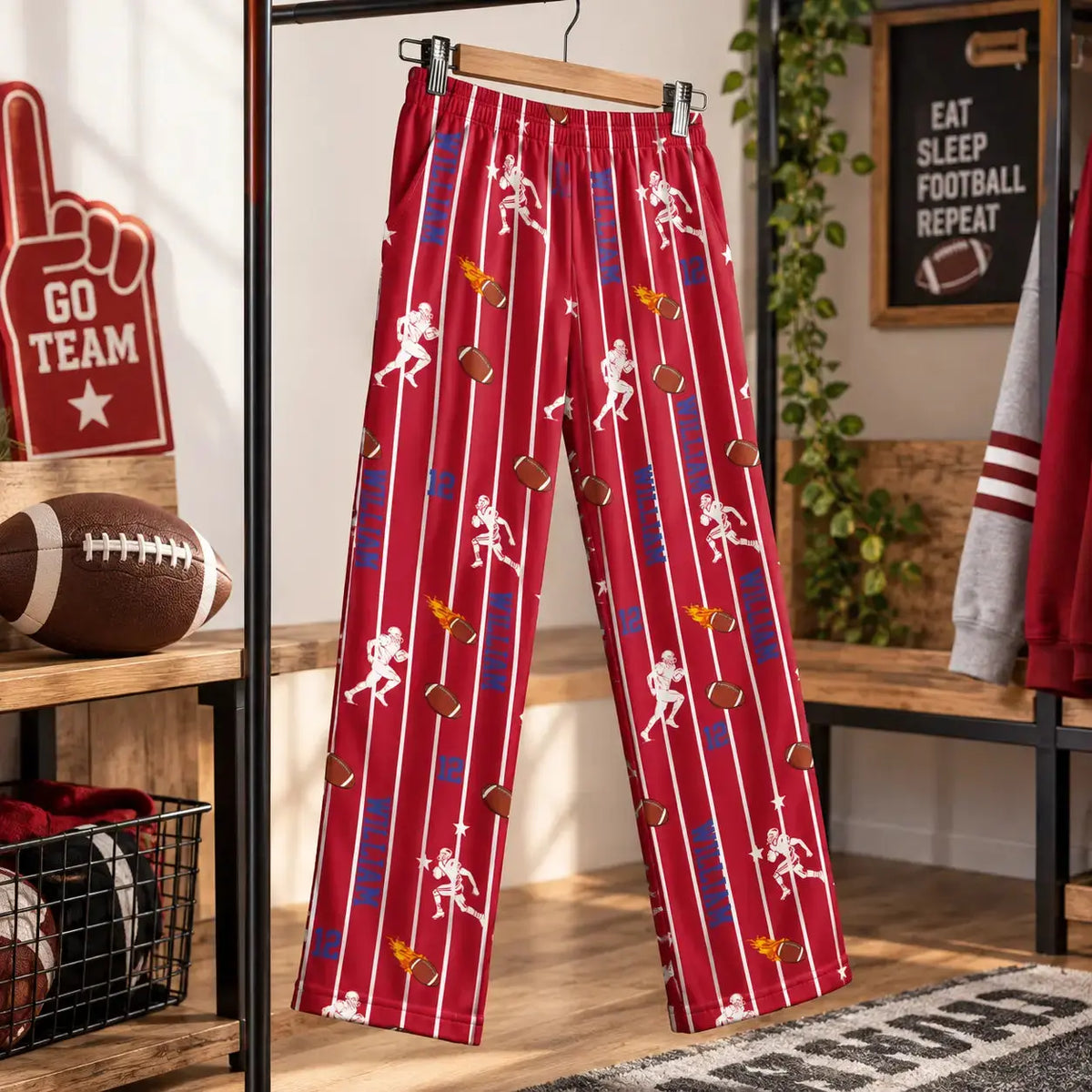 Personalized Sport Name Number Custom Pajama Pant Duconspace