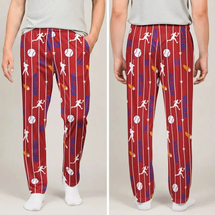 Personalized Sport Name Number Custom Pajama Pant Duconspace
