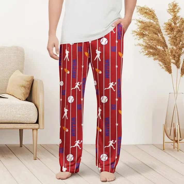 Personalized Sport Name Number Custom Pajama Pant Duconspace