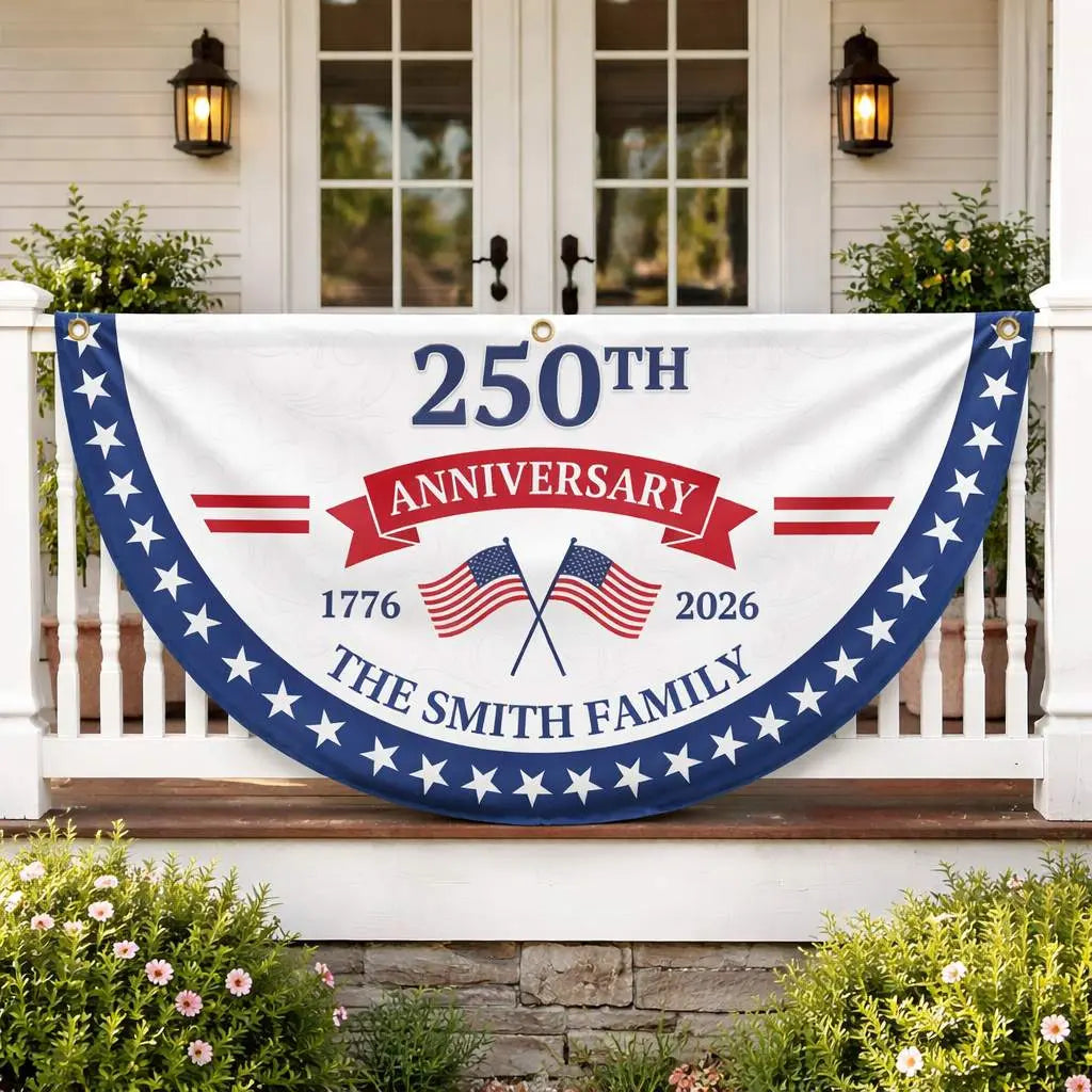 Personalized 250th Anniversary Family Fan Flag Duconspace