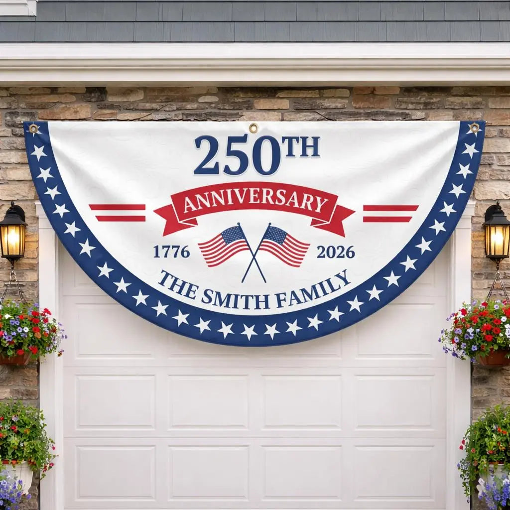 Personalized 250th Anniversary Family Fan Flag Duconspace