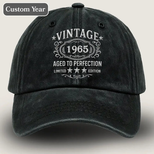 Personalized 60th Birthday Gifts For Dad - Washed Denim Cap