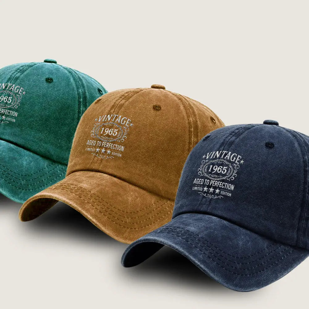 Personalized 60th Birthday Gifts For Dad - Washed Denim Cap