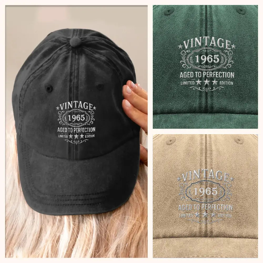 Personalized 60th Birthday Gifts For Dad - Washed Denim Cap
