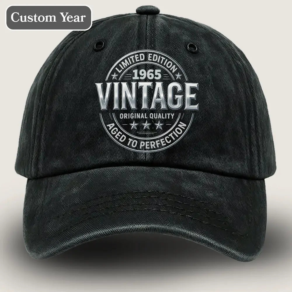 Personalized 60th Birthday Gifts For Husband - Washed Denim Cap