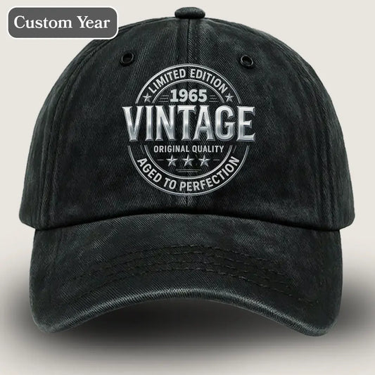 Personalized 60th Birthday Gifts For Husband - Washed Denim Cap