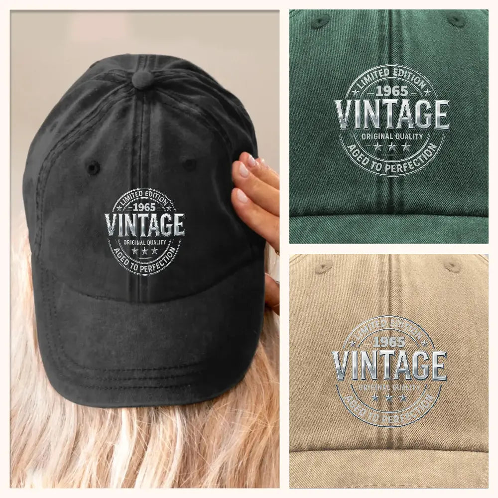 Personalized 60th Birthday Gifts For Husband - Washed Denim Cap