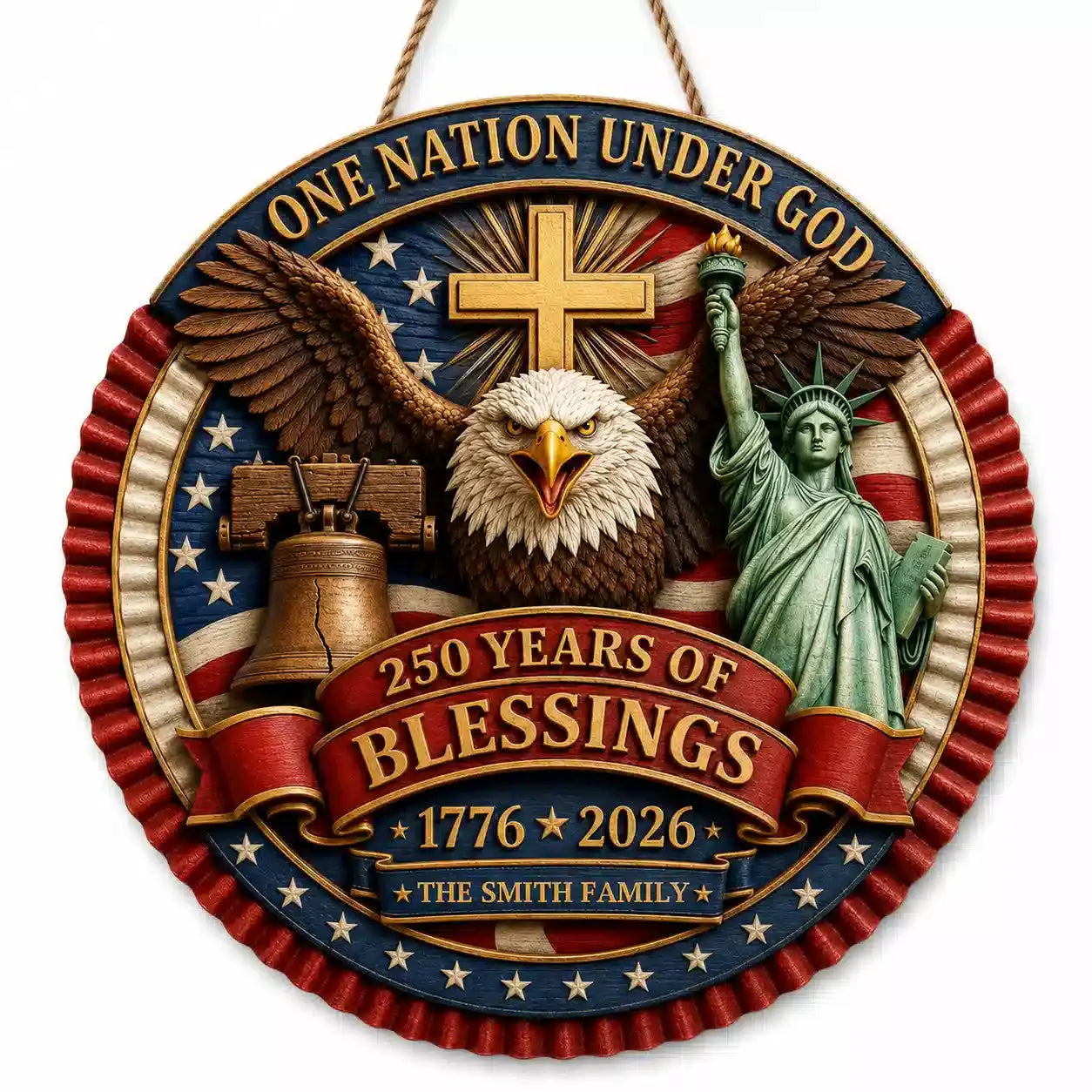 Personalized America 250 Christian Wood Sign Gifts Duconspace