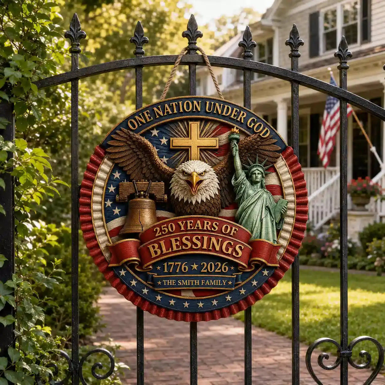 Personalized America 250 Christian Wood Sign Gifts Duconspace