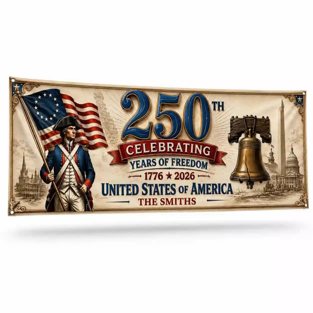 Personalized America 250 Family Patriotic Banner Duconspace